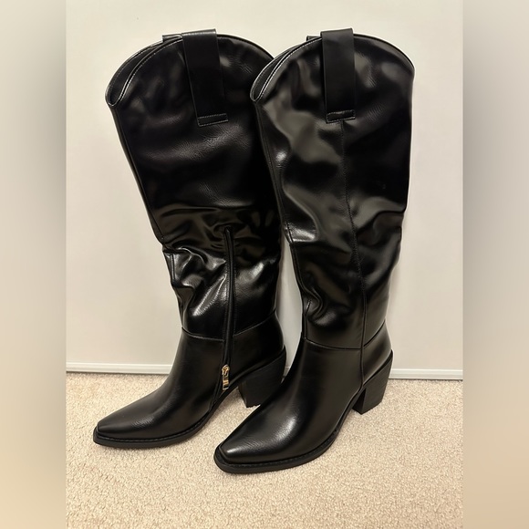 Shoes - Tall Black Western Boots